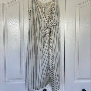 BCBGeneration Stripped V-Neck Wrap Dress